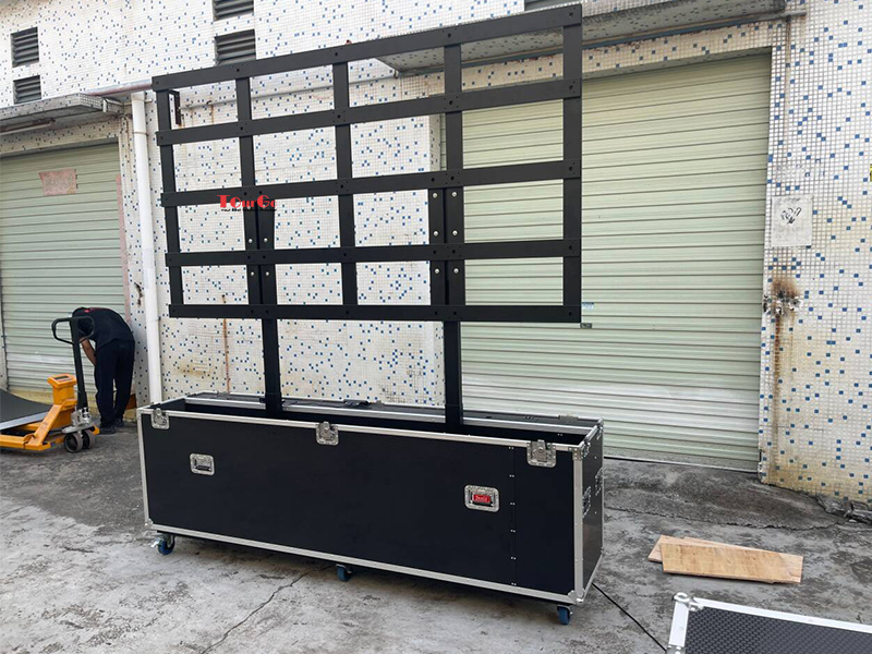 Mobile Motorised Electrical Lift Transport Flight case for LED Screen Support