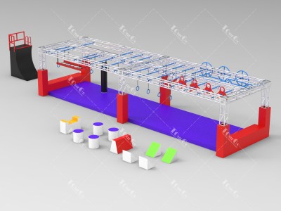 indoor outdoor Custom Public Large American Ninja Warrior Obstacle Course for kid teen adults