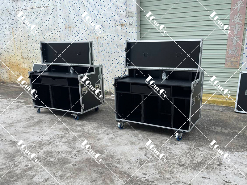 Workstation Broadcasting Fight Case Live Equipment Trave Rack Storage Case for Dual 24” Dell Monitors