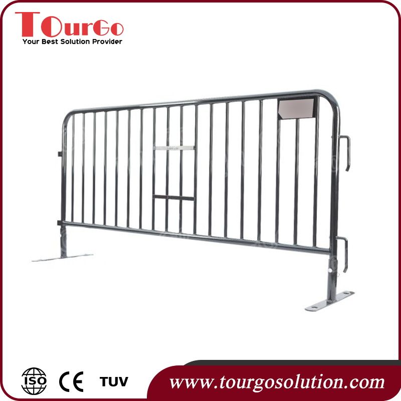 Foldable Black Powder-Coated Steel Event Barricade