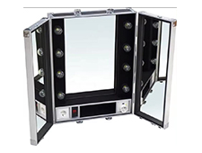 Professional travel makeup trolley case with led mirror