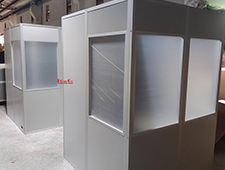 Simultaneous light grey two person translation interpreter booth