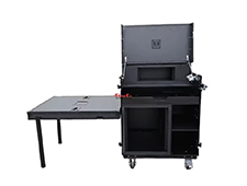 Black Mobile AV Broadcasting Streaming Recording Studio Workstation Flight Case Live Equipment Case with 4U Top 12U Bottom