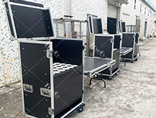ATA Microphone Transport Storage Box Mic Stand Road Case for 24 Tripods With Side Table