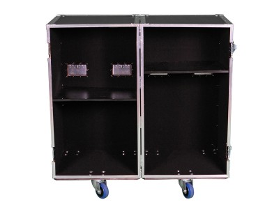 2 SIDED UTILITY TRUNK FLIGHT CASE W/ADJUST SHELVES – ID 20X20X36 EA SIDE