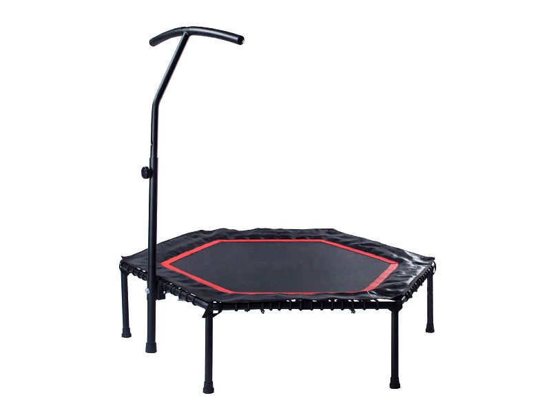 45″ Foldable Hexagon Fitness Trampoline with Handlebar