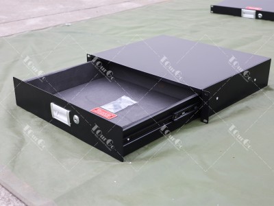 1U 2U Rack Iron drawer case with lock with shockproof cotton