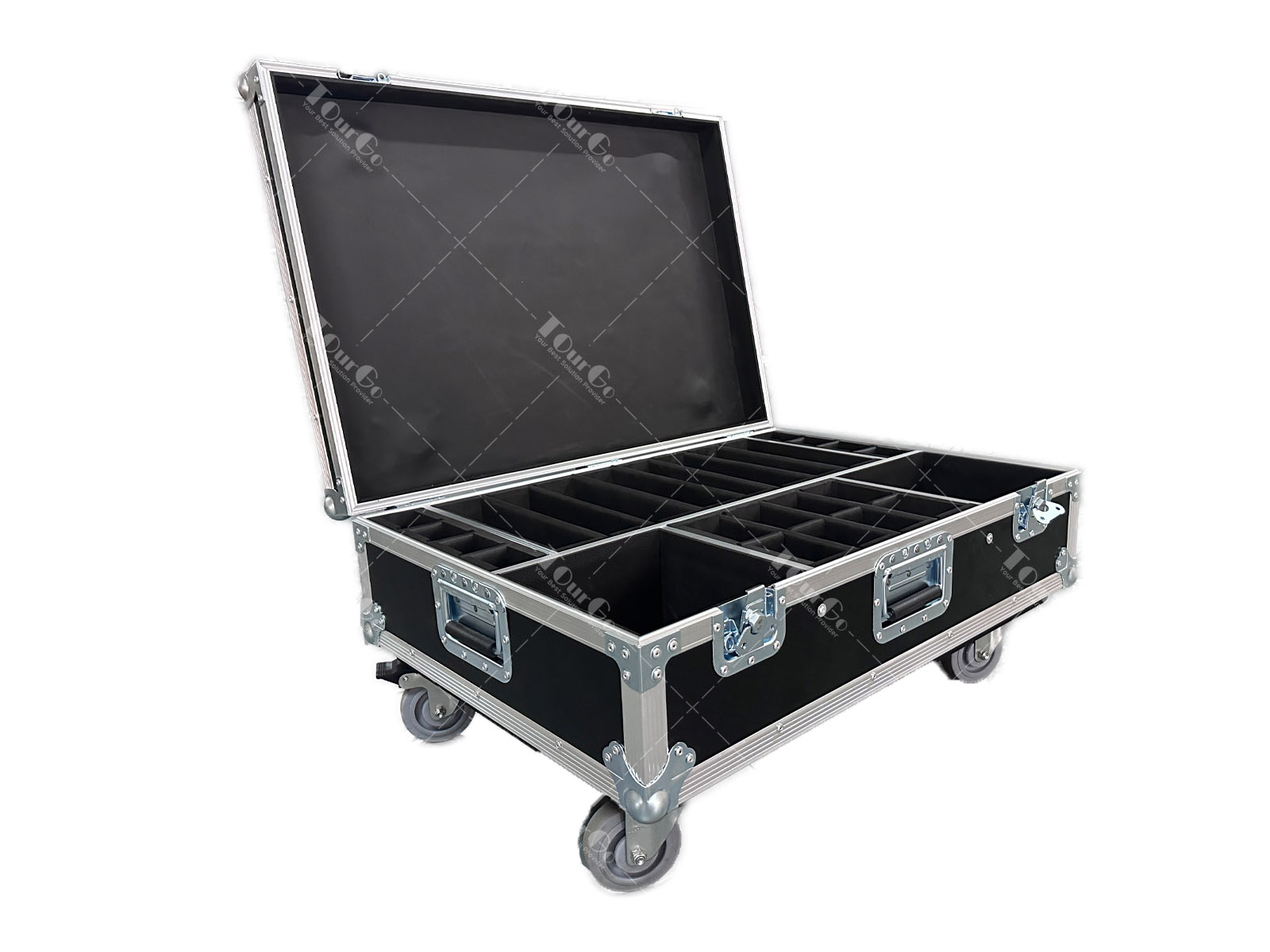Flight case for 8pcs AVIOM A640 and K&M Stand holders