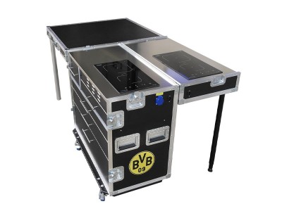 Mobile kitchen catering cooking flight case