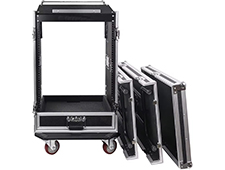 16U DJ Audio Rack Cases/Road ATA Flight Case with 11U Slant Mixer Top Locking Drawers with Side Table