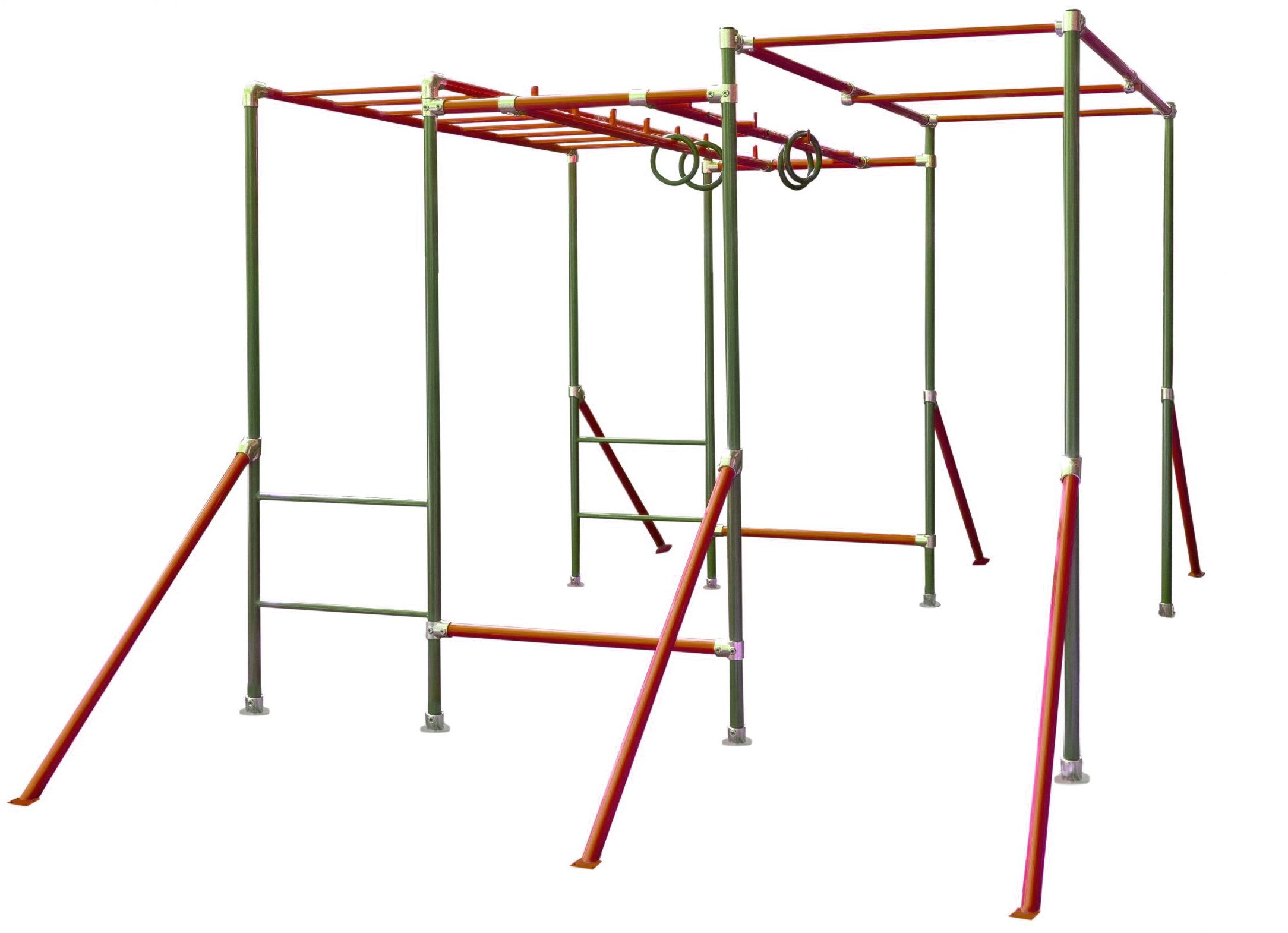 Indoor Adventure Jungle Sports Climbing Frame With Rope Rings Gym Monkey Bar for Children