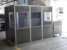New ISO 17651-2 Standard Dark Grey 3-Person Simultaneous Interpretation Translation Booth for Conference