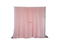 20ftx10ft Blush / Rose Gold Double Layer Polyester Wedding Chiffon Backdrop With Rod Pockets