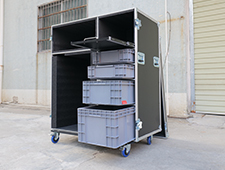 Portable Blue zinc plated Refrigerator microwave and coffee machine flight case