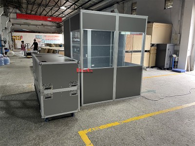 New ISO 17651-2 standard Dark Grey 2-Person Simultaneous Interpretation Translation Booth for Conference