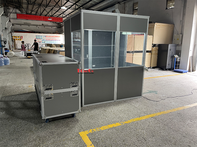 New ISO 17651-2 standard Dark Grey 2-Person Simultaneous Interpretation Translation Booth for Conference