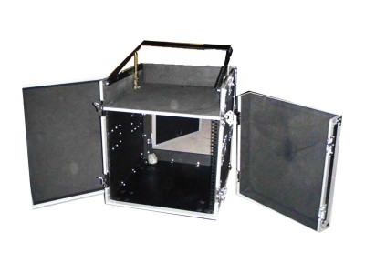 12U Two door open cover cabinet with adjustable platform support