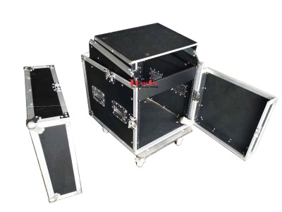 10U Two door open cover cabinet with adjustable platform support