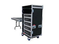 Customized Office Desk Drawer Case 24 X 30 Mobile Production Workstation Transport Flight Case