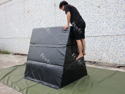Ninja warrior obstacle parkour gym equipment Ninja Trapezoid 3 Section Foam Vaulting Box