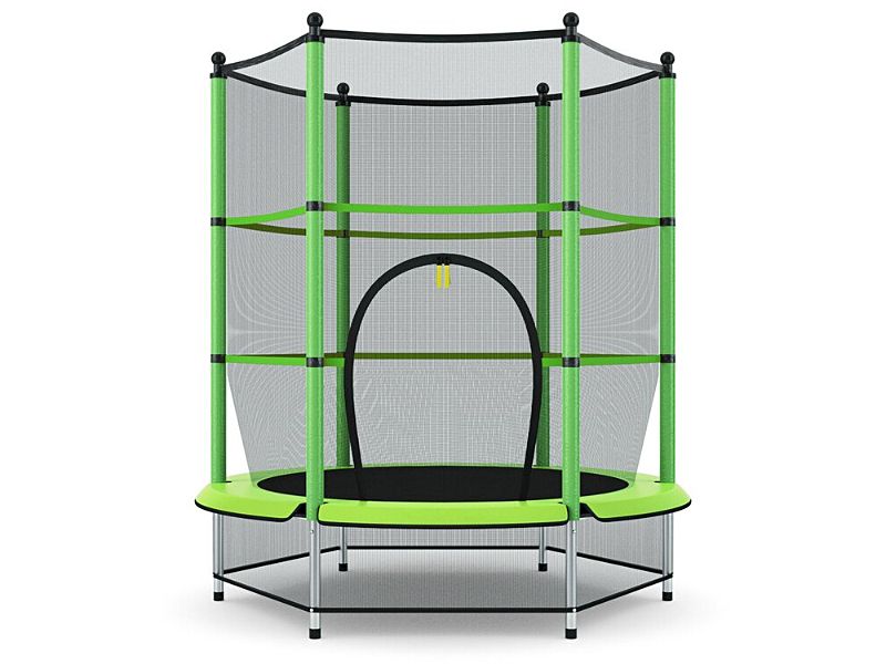 55″ Round Backyard Trampoline with Safety Enclosure/Kid Trampoline