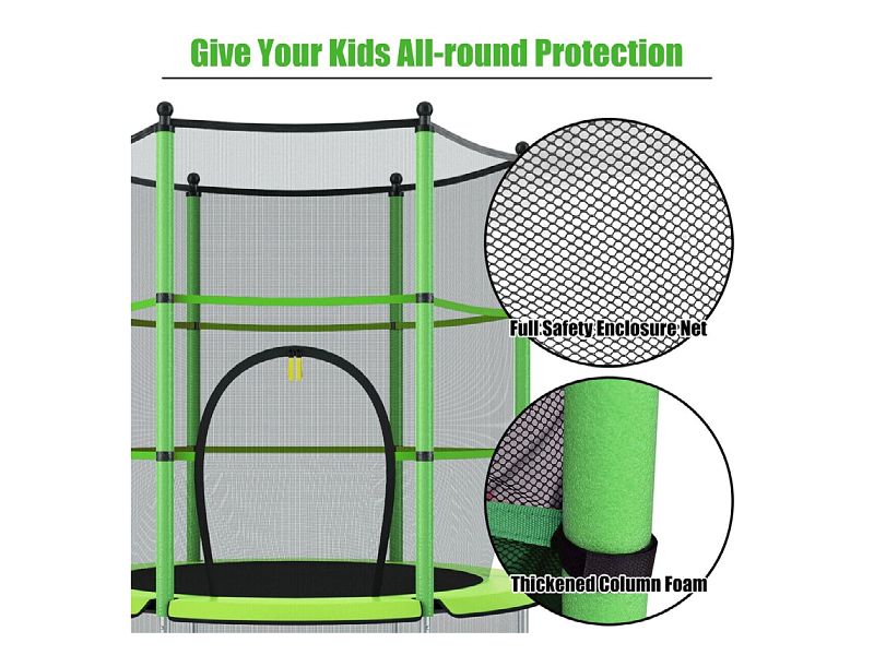 https://www.tourgosolution.com/?p=96043 55" Round Backyard Trampoline with Safety Enclosure/Kid Trampoline