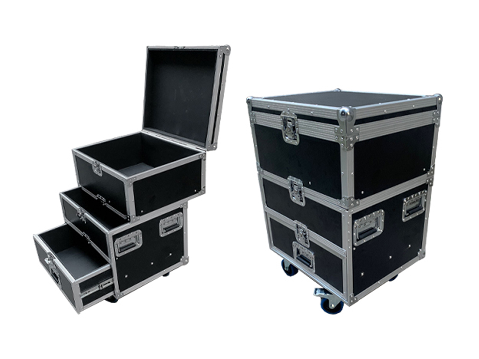Sliding slideable Drawer flight road cases