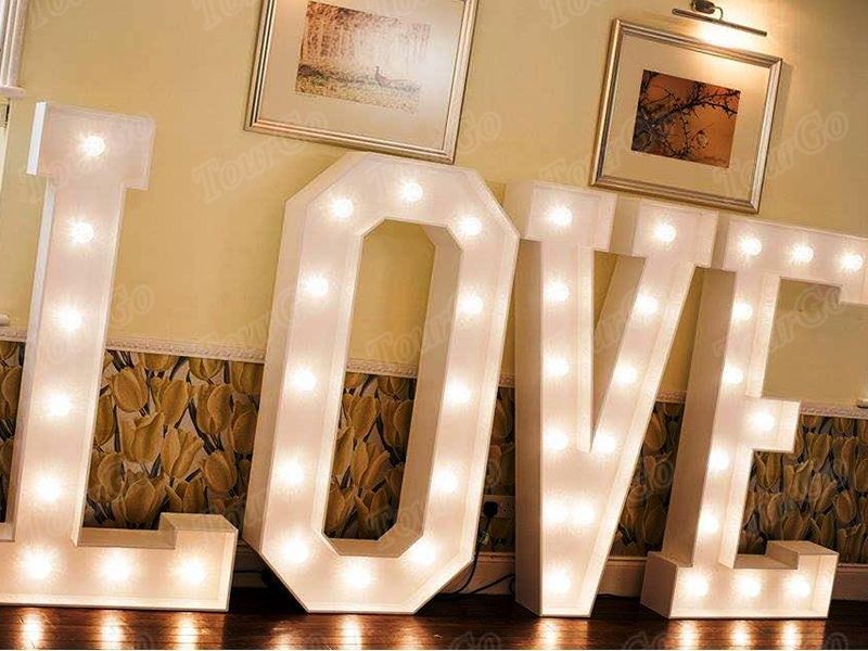 TourGo rusty vintage lighted metal signs with led love light up letters