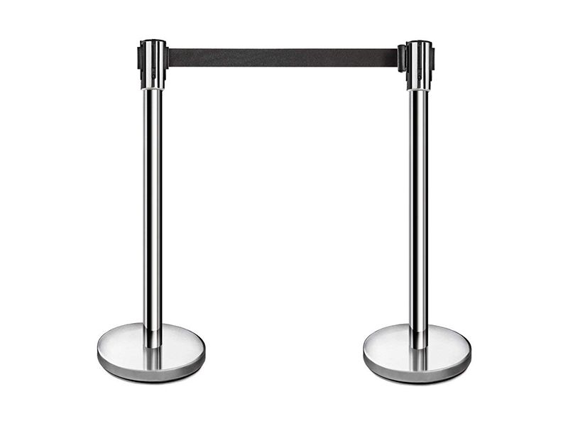 TourGo Stainless Steel Stanchions, 36″ Height, 6.5′ Retractable Belt