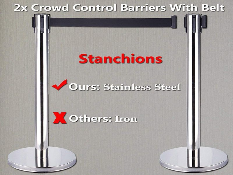 6.55ft Retractable Crowd Control Stanchions-3