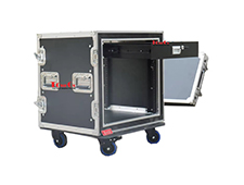Sound Town 10U ATA Rack Case with 2U Drawer Durable Aluminum Flight Case Plywood EVA Foam-Shock Mount and Wheels