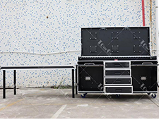 Custom Screen Motorsport Telemetry Rack Broadcast Production Workstation Flight Case with the Lid Table