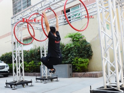 New Design Outdoor Indoor Adventure Playground Ninja Training Equipments Hanging Circular Ring