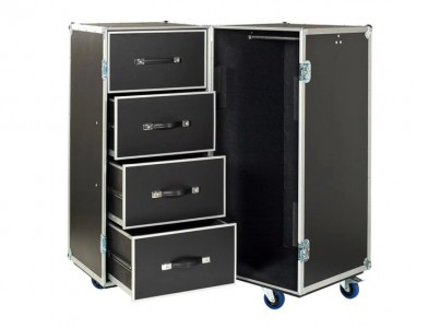 4 Drawer Touring Wardrobe Storage Travel Trunk Road case