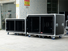 TourGo Dual 24u & 32u Sliding Door Slam Rack Road Case with LED Lighting