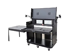 Portable Workstation Video Editing Equipment Broadcast Monitor Tool Flight Case with 2pcs Laptop Arms