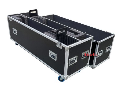 DUAL 55″- 65″ Universal LCD LED TV ATA Flight Case W/4X4″ Casters