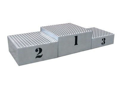 Podium for winners on the steel structure