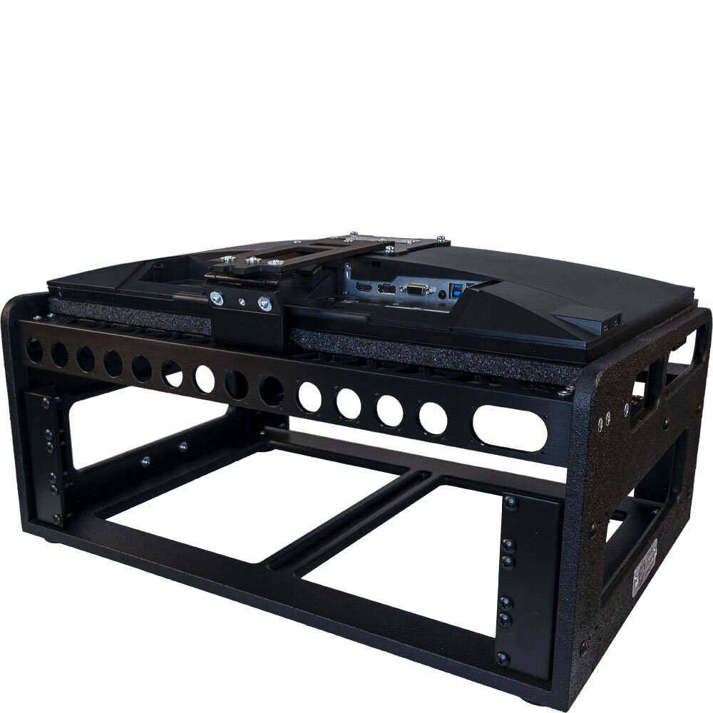 2 pcs Dell P2419H 24'' 2U 3U 2ru 3 ru Monitor Fly Rack with flight case ...