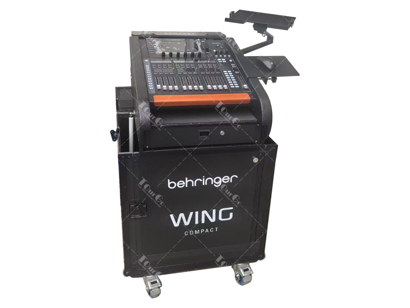 All Black Flip flight case for Behringher Wing Compact with 1U drawer