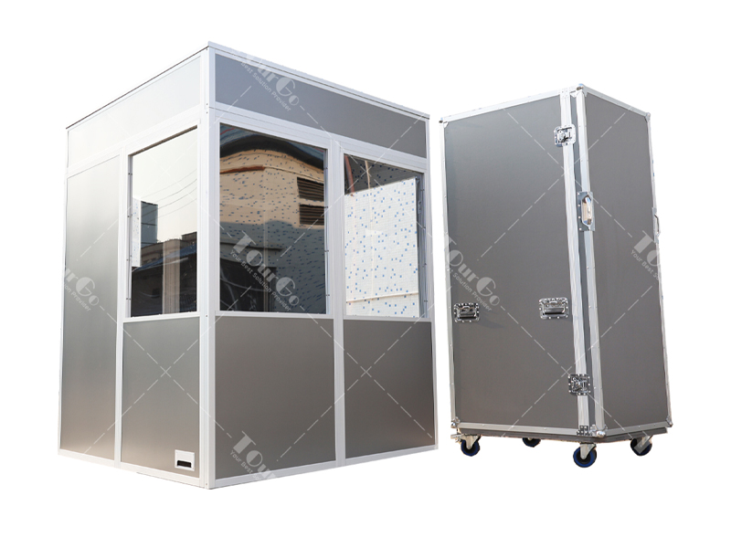 Custom style top and bottom splicing two-person soundproof translation booth