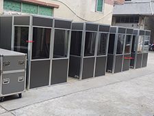ISO Soundproof Two Person Simultaneous Translation Booth Used For Spain Conference