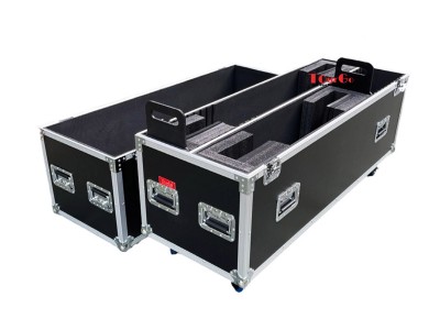 DUAL 40″-55″ Universal Adjustable LCD/LED/Plasma TV Flight Case With 4″ Wheels