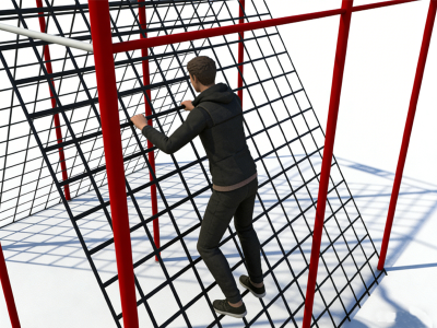 Cargo net climbing
