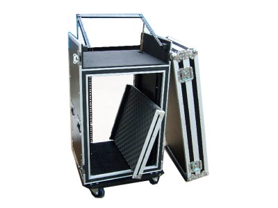 12U Three-door open cover double-layer shock-proof cabinet