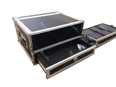 Customize aluminum 3U rack flight case for wireless microphone system