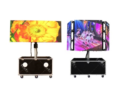 Outdoor indoor Lifting and Folding Portable Flight Case Mobile LED Screen Trailer/ Cart
