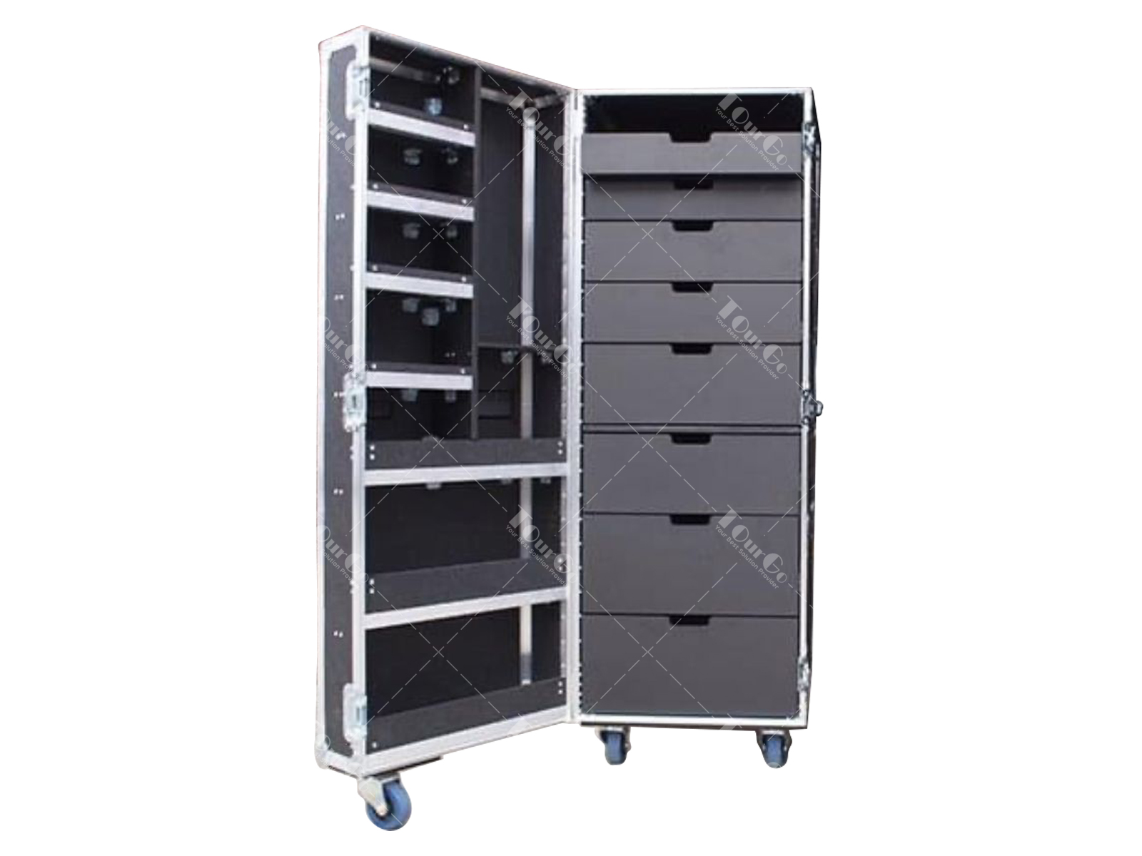 Customized large space multi-layer storage drawer flight case