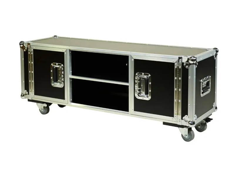 Professional flight case designed TV Furniture – fully functional and portable