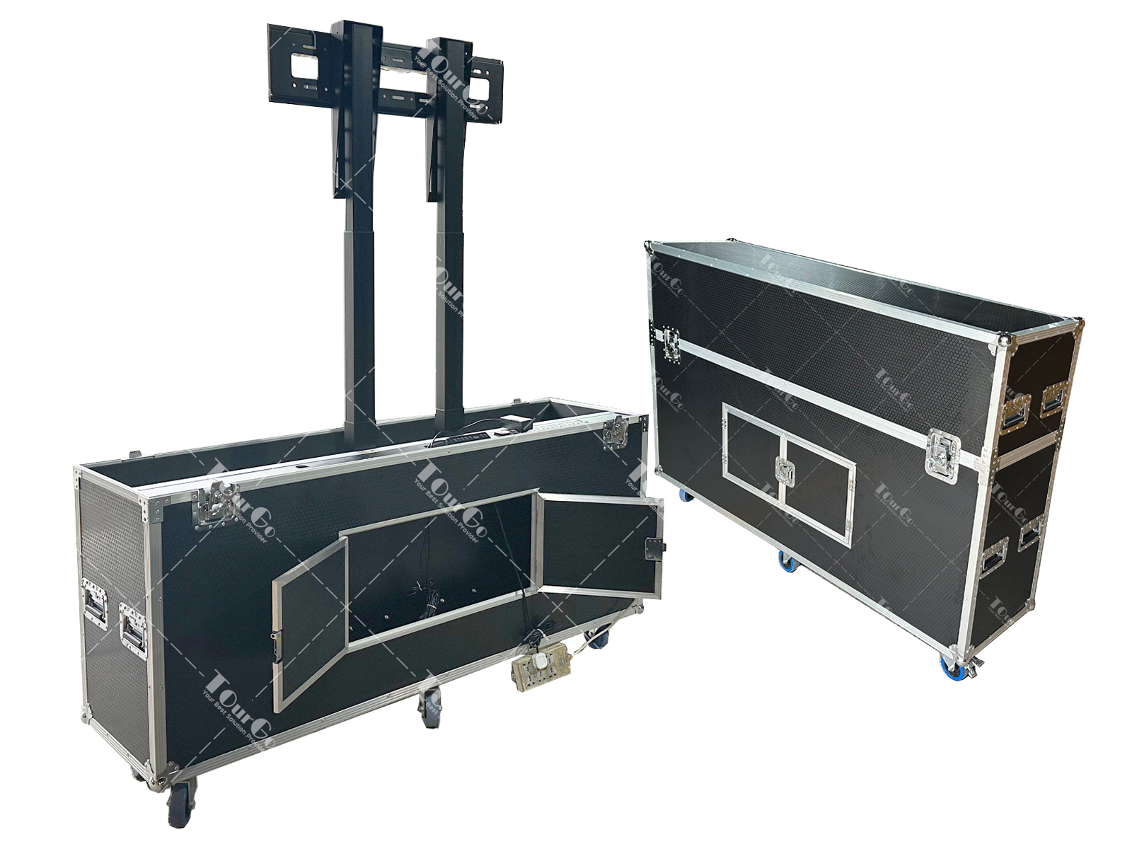 75Inch TV Lifting Plasma Flight Case With Integral Cover
